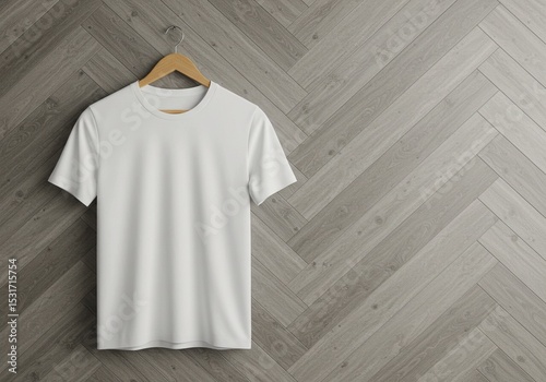 White blank cotton casual t-shirt template on mannequin or hanger