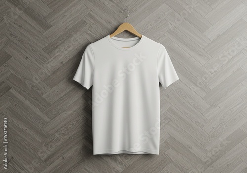 White blank cotton casual t-shirt template on a mannequin