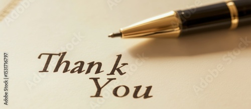 Thank you note, pen, close-up, paper, gratitude