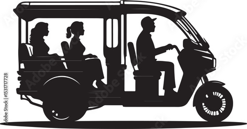 vector illustration of a man driving a car