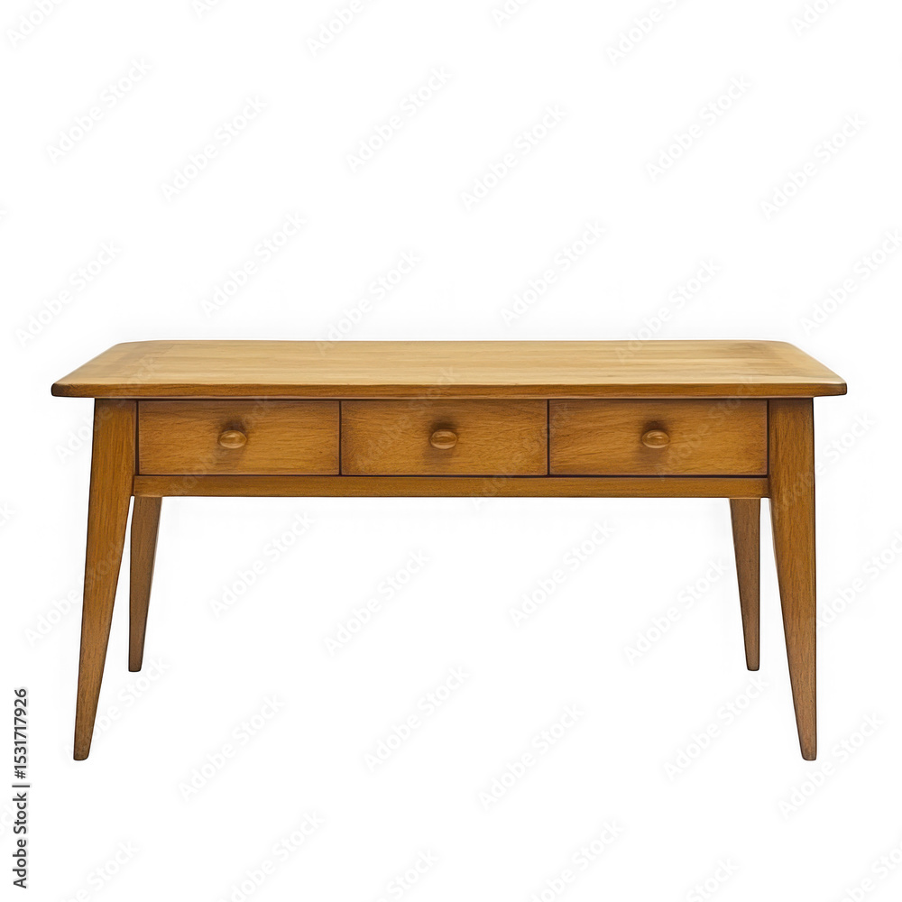 Wooden desk with drawers isolated on transparent background Wooden desk with drawers isolated on transparent background