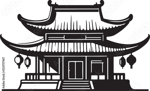 vector illustration of an ancient temple