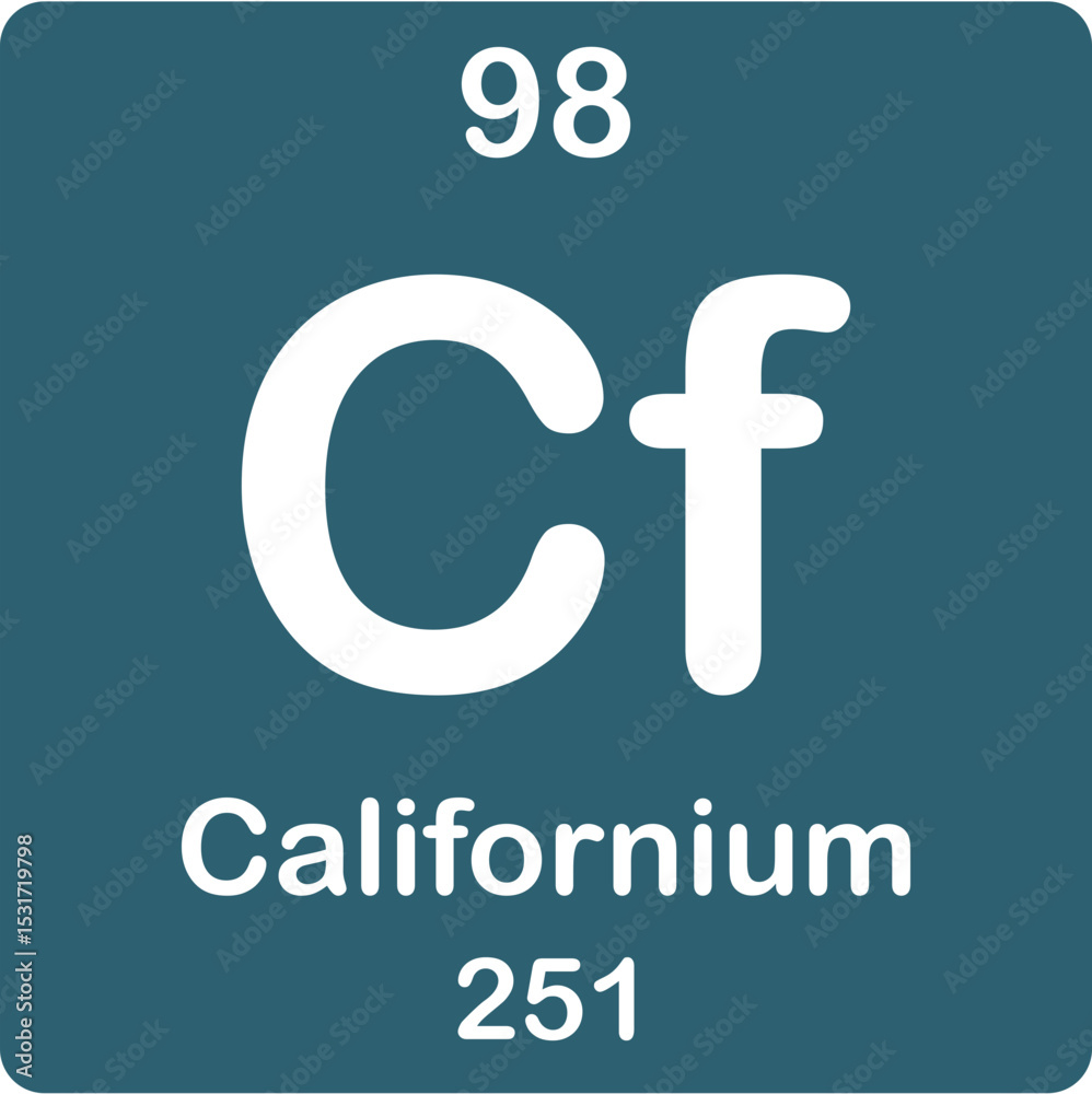 Fototapeta premium Californium elements on the periodic table