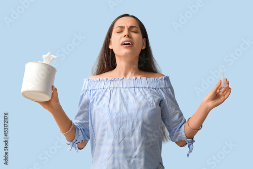 Allergic young woman with n...