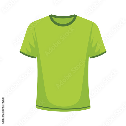 Vibrant Green T-Shirt Vector Illustration - Blank Apparel for Your Designs

