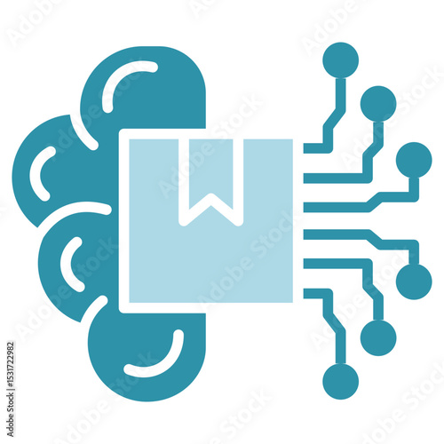Ai Model dual tone blue color, mini illustration icon. use for modern concept, print, UI, UX kit, web and app development. Vector related to product offering, marketing, business.