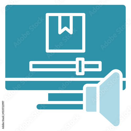 Audio Tool dual tone blue color, mini illustration icon. use for modern concept, print, UI, UX kit, web and app development. Vector related to product offering, marketing, business.