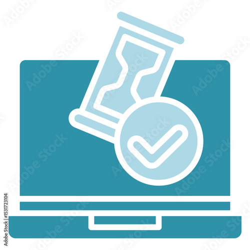 Beta Access dual tone blue color, mini illustration icon. use for modern concept, print, UI, UX kit, web and app development. Vector related to product offering, marketing, business.
