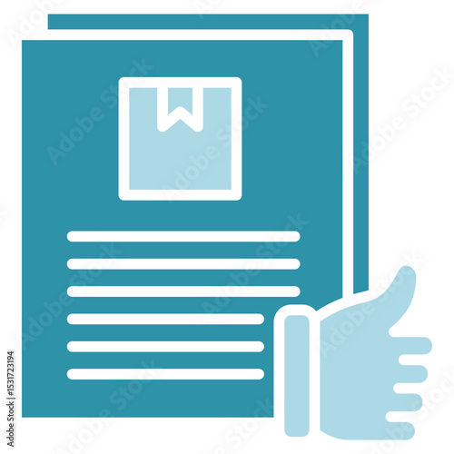Brand Story dual tone blue color, mini illustration icon. use for modern concept, print, UI, UX kit, web and app development. Vector related to product offering, marketing, business.