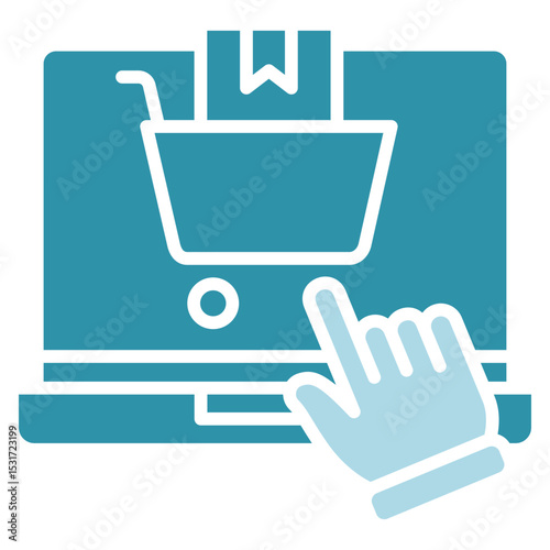 Checkout dual tone blue color, mini illustration icon. use for modern concept, print, UI, UX kit, web and app development. Vector related to product offering, marketing, business.
