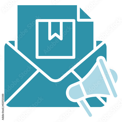 Email dual tone blue color, mini illustration icon. use for modern concept, print, UI, UX kit, web and app development. Vector related to product offering, marketing, business.
