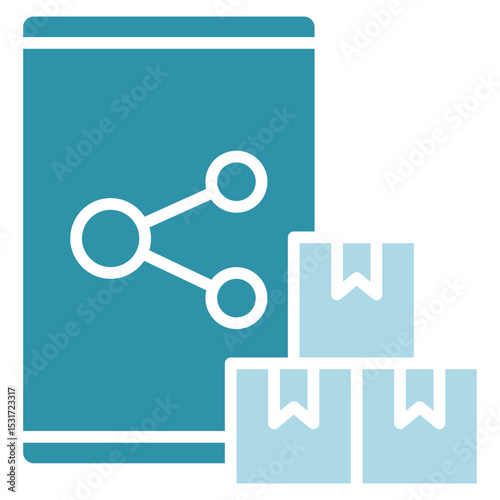 Instant Share dual tone blue color, mini illustration icon. use for modern concept, print, UI, UX kit, web and app development. Vector related to product offering, marketing, business.