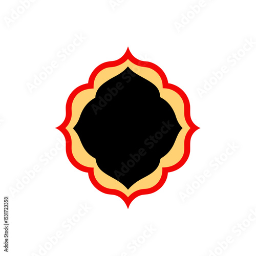 Modern Vibrant Blue and Red Symmetrical Frame with Smooth Curves Vector Illustration Background
