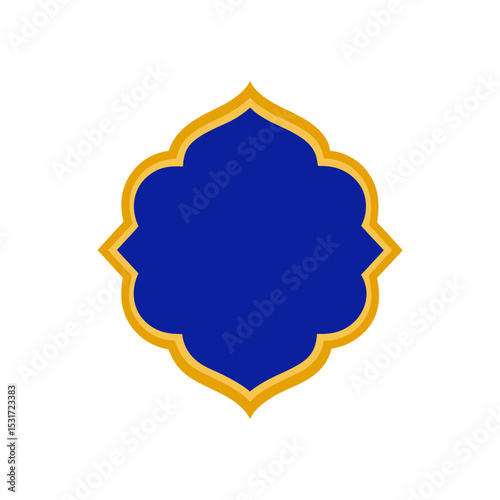 Luxurious Vibrant Royal Blue and Gold Symmetrical Frame Vector Illustration Background