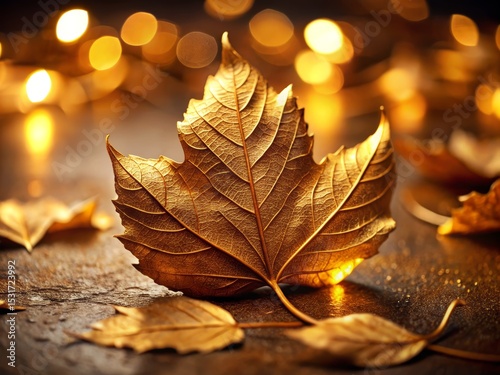 Golden Autumn Leaf Still Life