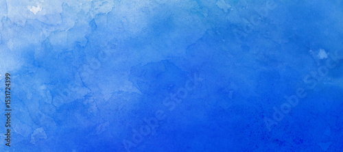 コピースペースのある青い海をイメージした水彩背景イラスト