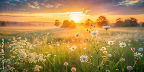 Meadow Flowers at Sunrise