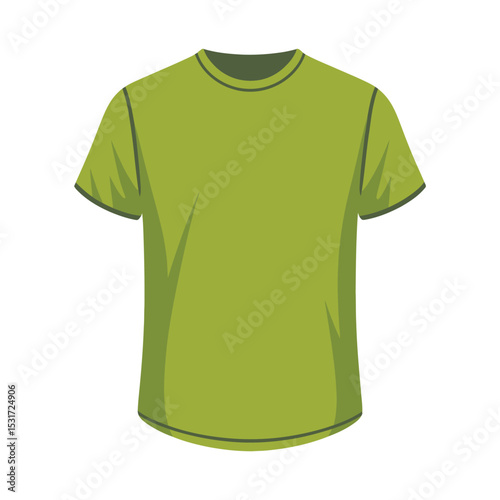 Crisp Green T-Shirt Vector Illustration - Blank Apparel Template for Designs

