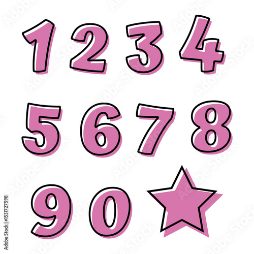numbers with black lines
