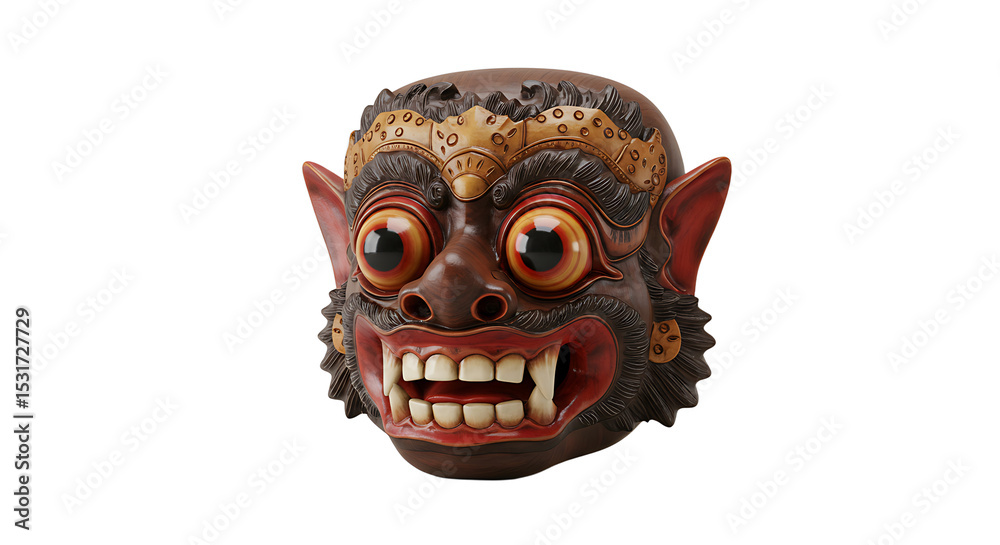 Naklejka premium Detailed traditional wooden mask