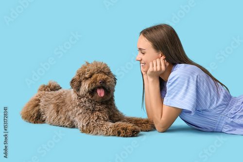 Young woman with adorable b...