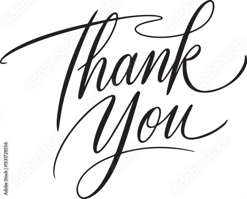 Elegant Handwritten Thank You Silhouette