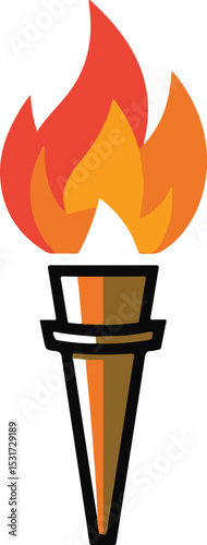 Olympic Torch with Flames Vector