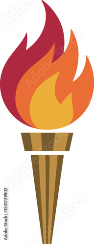 Olympic Torch with Flames Vector