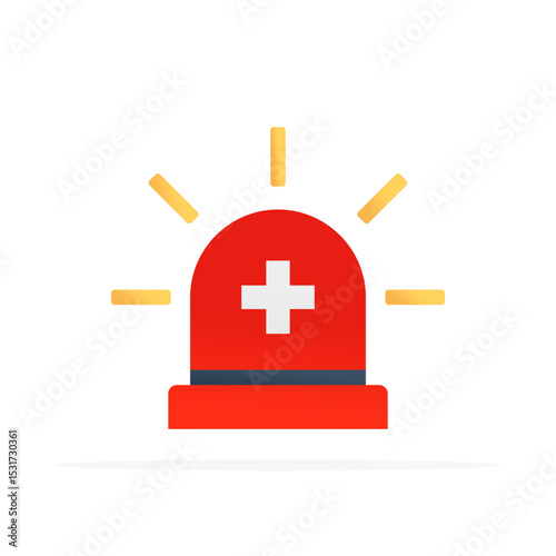ambulance siren icon, colored flat vector. modern and minimalist design.