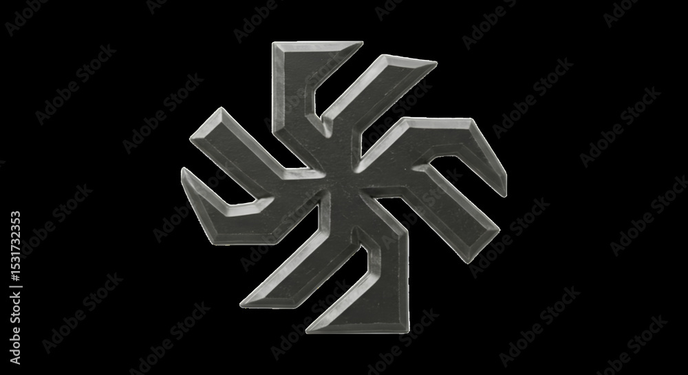 Obraz premium Metal Swastika Symbol Isolated on Transparent Background