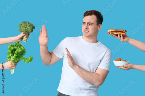 Young overweight man reject...