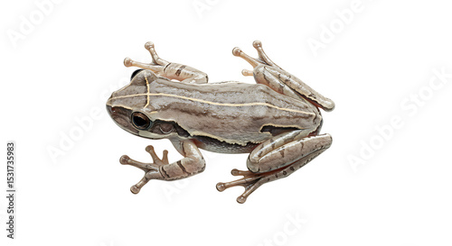 Overhead View of a Striped Tree Frog with Distinctive Markings