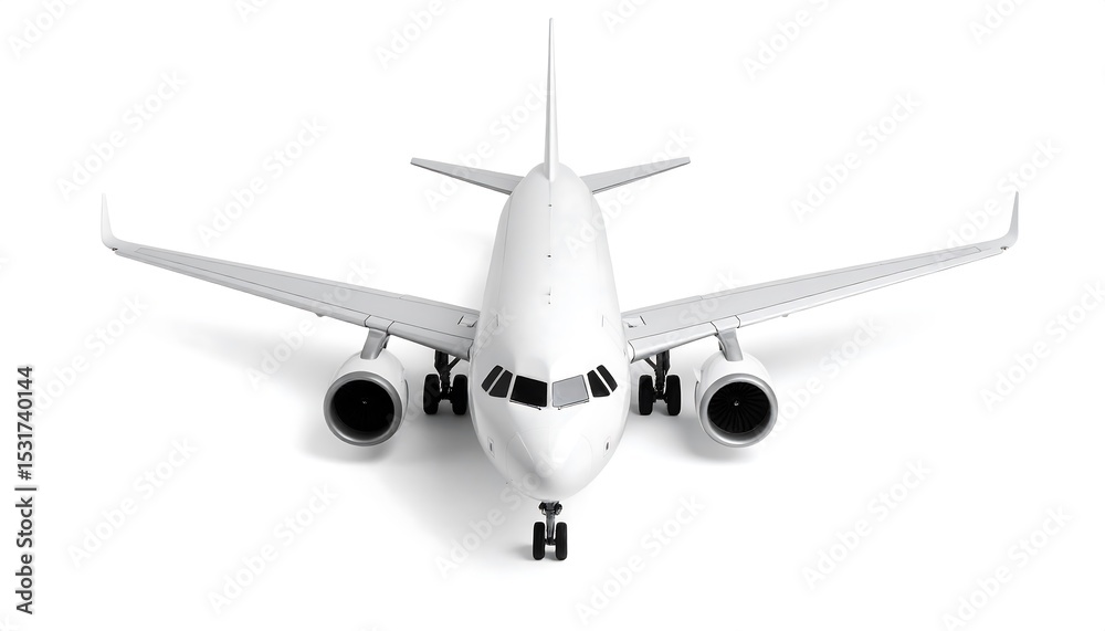 Obraz premium White Airplane Isolated on White Background