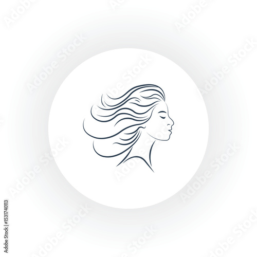Graphic design woman hair and face Logo Template