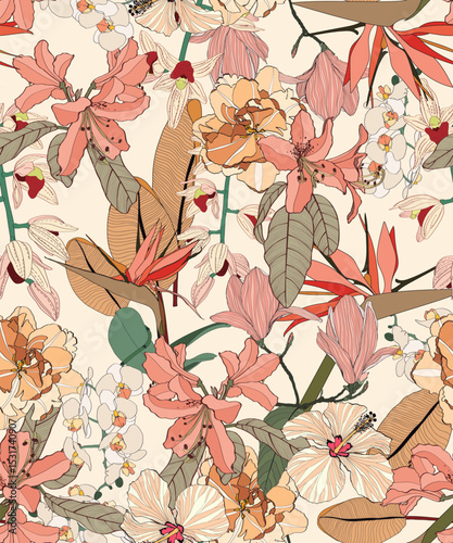 seamless pattern with flowers