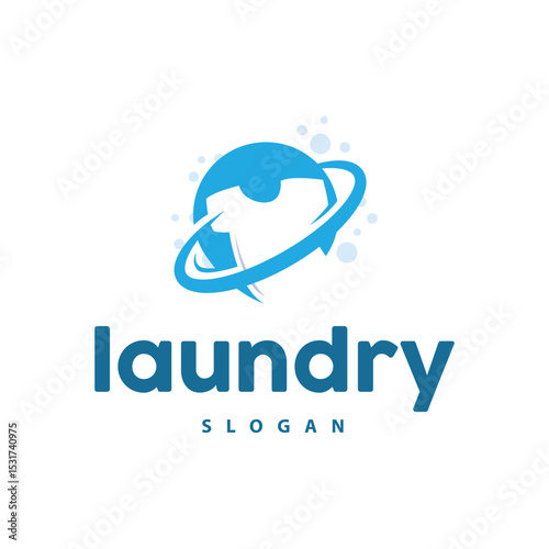 laundry logo design modern concept of clothes cleanliness laundry service with simple silhouette as brand symbol and product illustration template or poster