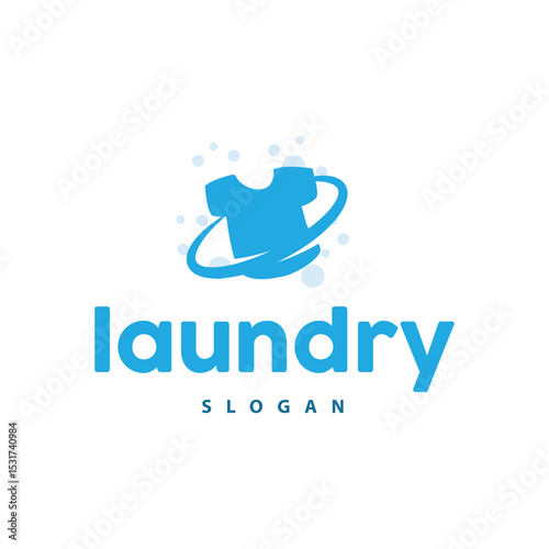 laundry logo design modern concept of clothes cleanliness laundry service with simple silhouette as brand symbol and product illustration template or poster
