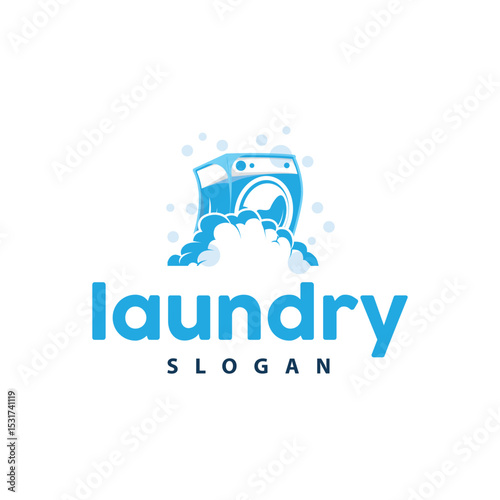 laundry logo design modern concept of clothes cleanliness laundry service with simple silhouette as brand symbol and product illustration template or poster