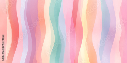 Pastel colored wavy stripes creating a smooth background design
