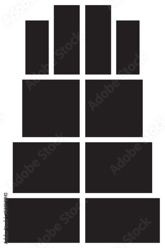 Multi Photo Collage Picture Grid Template Design. Rectangle Photo Album Layout. DIY Photo Collage for Memories, Social Media, Event and Brand Story Photo.