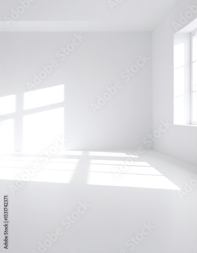 Wallpaper Mural A bright, airy white room featuring two large windows that allow natural light to flood in, illuminating the minimalist decor and enhancing the serene atmosphere. Torontodigital.ca