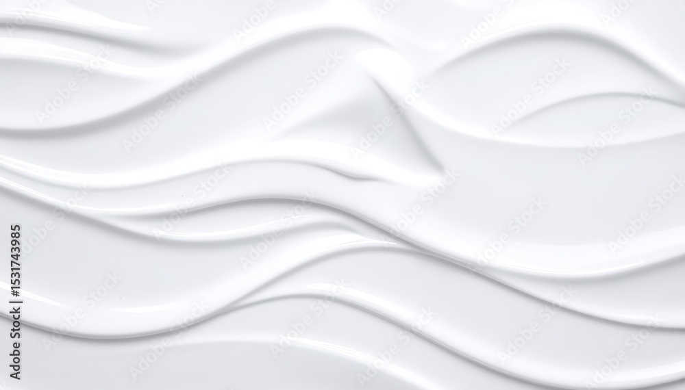 Obraz premium A soft, flowing white background with gentle waves creates a serene and calming atmosphere, perfect for minimalist designs or elegant presentations.