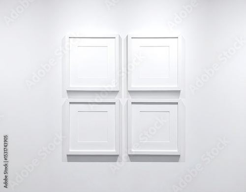 Two elegant white doors are mounted on a textured wall, showcasing their smooth finish and sleek design, adding a touch of modern sophistication to the space.