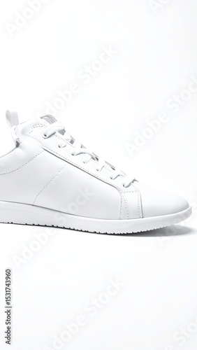A pair of stylish white sneakers featuring a durable rubber sole, designed for comfort and versatility, perfect for casual outings or athletic activities.