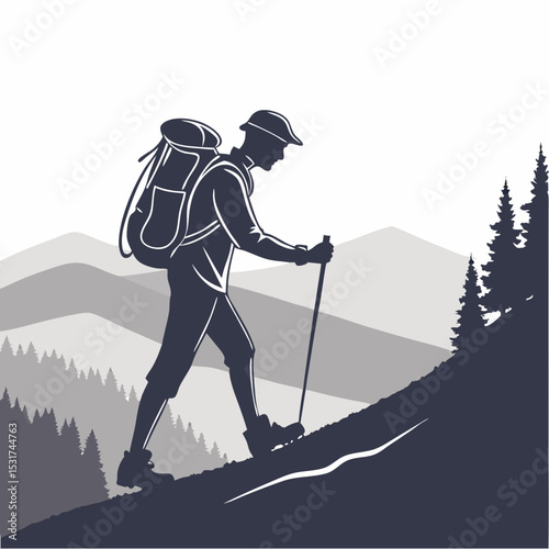 silhouette of a skier