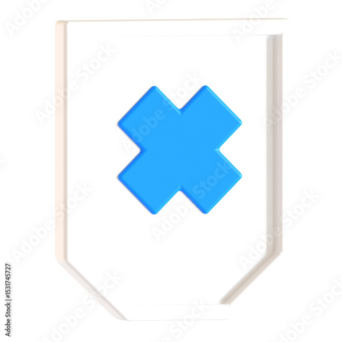 inactive shield ui 3d icon illustration