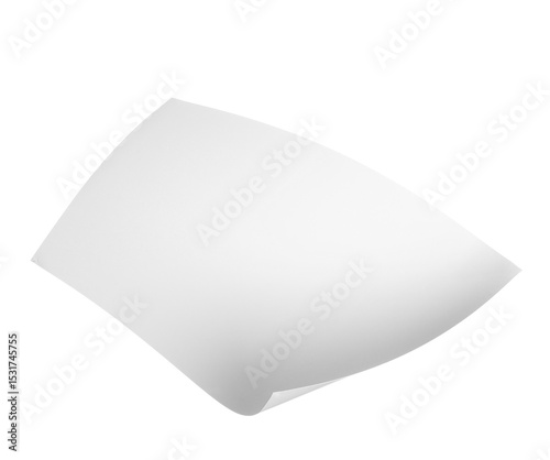 Flying paper sheet on white...