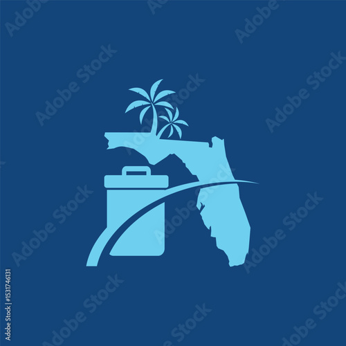 dumpster beach concept logo design vector template