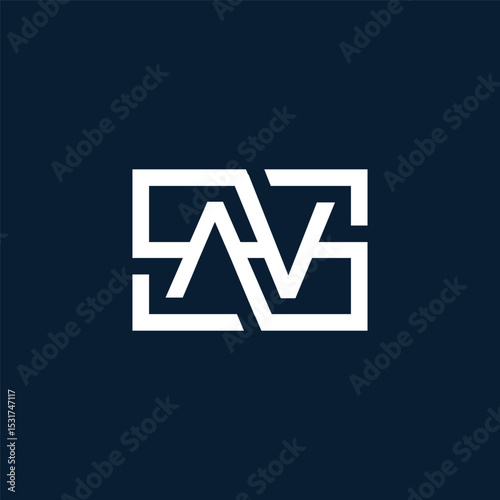 letter AVS modern concept logo design vector template