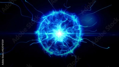 abstract blue plasma sphere background